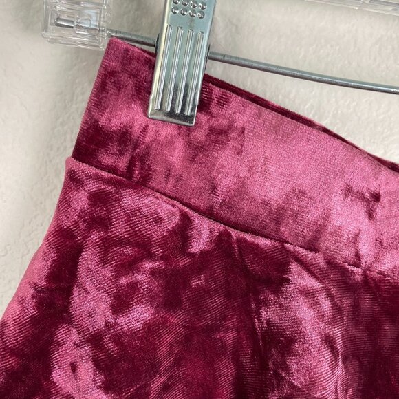MODCLOTH Womens Small Just This Sway Crushed Velvet Skirt Pockets - Picture 3 of 8